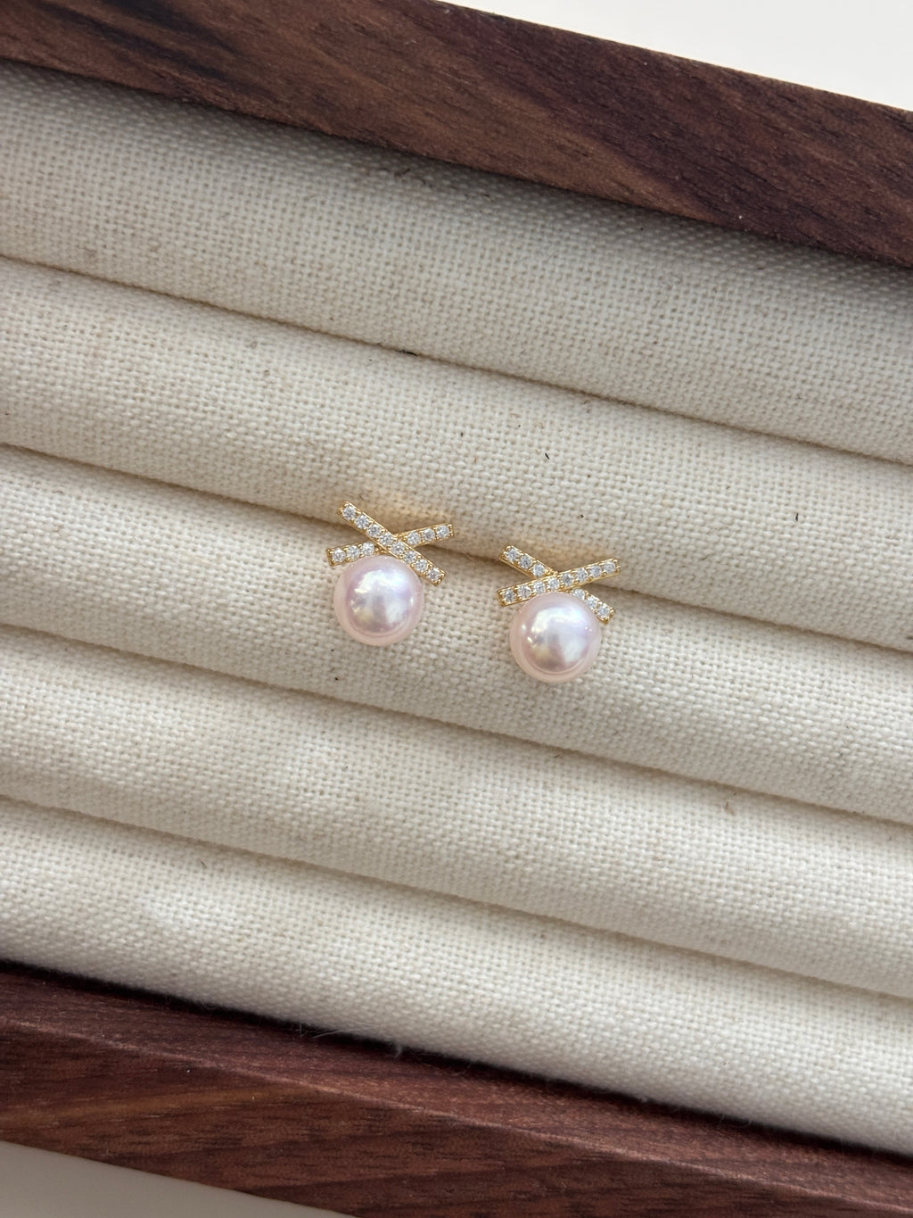 [Athena] Petit Ribbon Akoya Studs