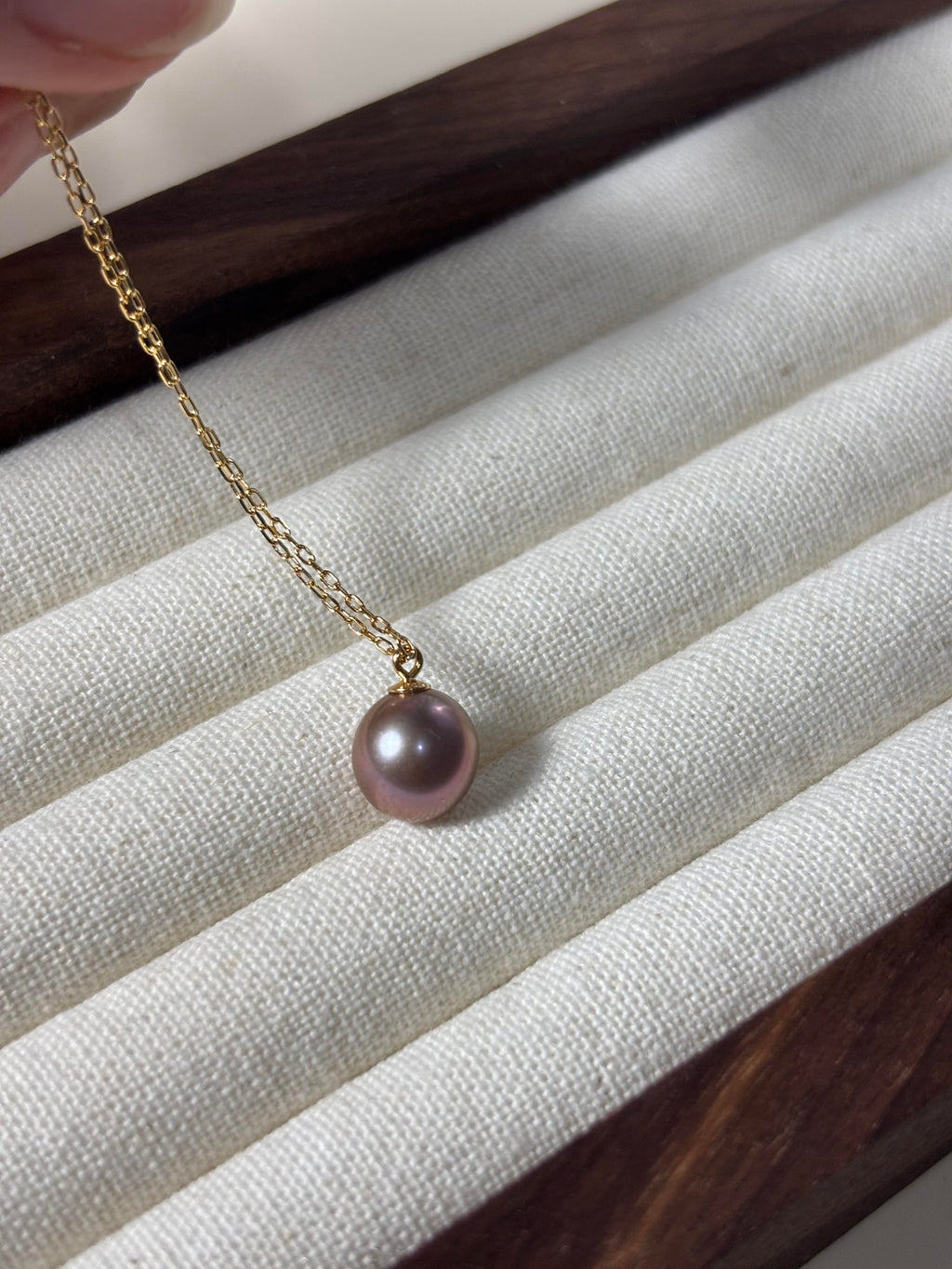 8.8mm Freshwater Edison Purple Pearl Necklace
