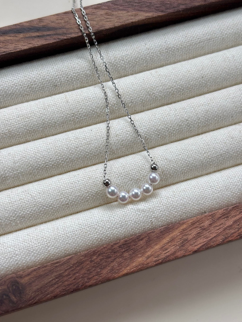 [Poppy] 4-5mm Akoya 5Pearl Smiley Necklace