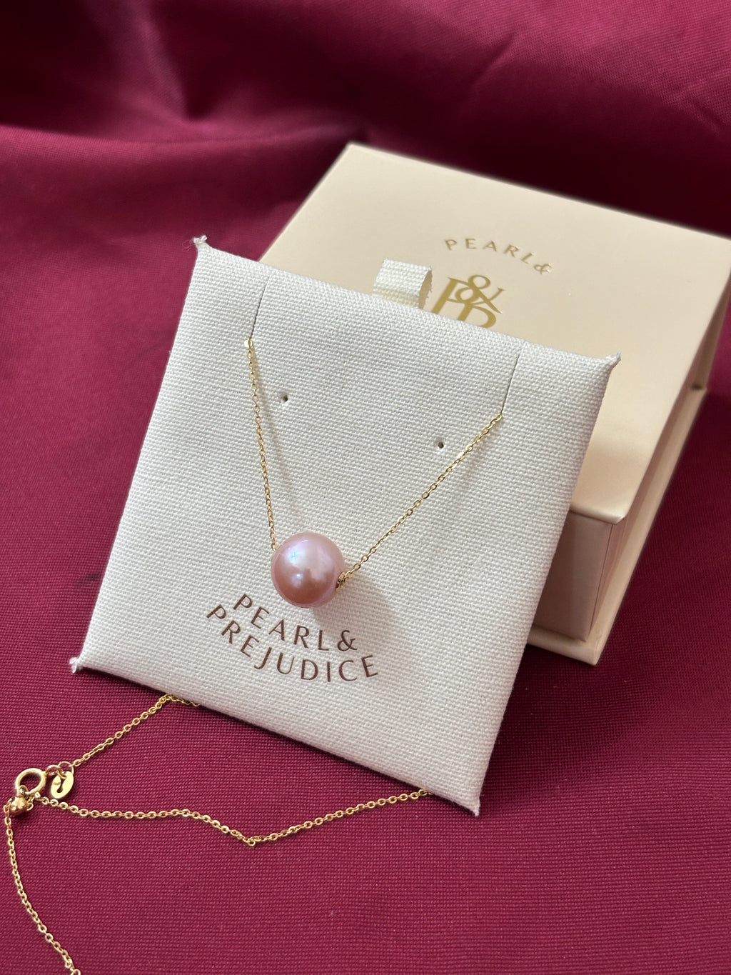 [Margaret] Soft Blush Purple Single Pearl Necklace