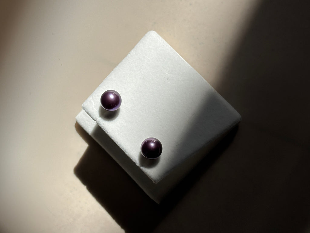 [Victoria] 8.5-9mm Plum Edison Pearl Earring
