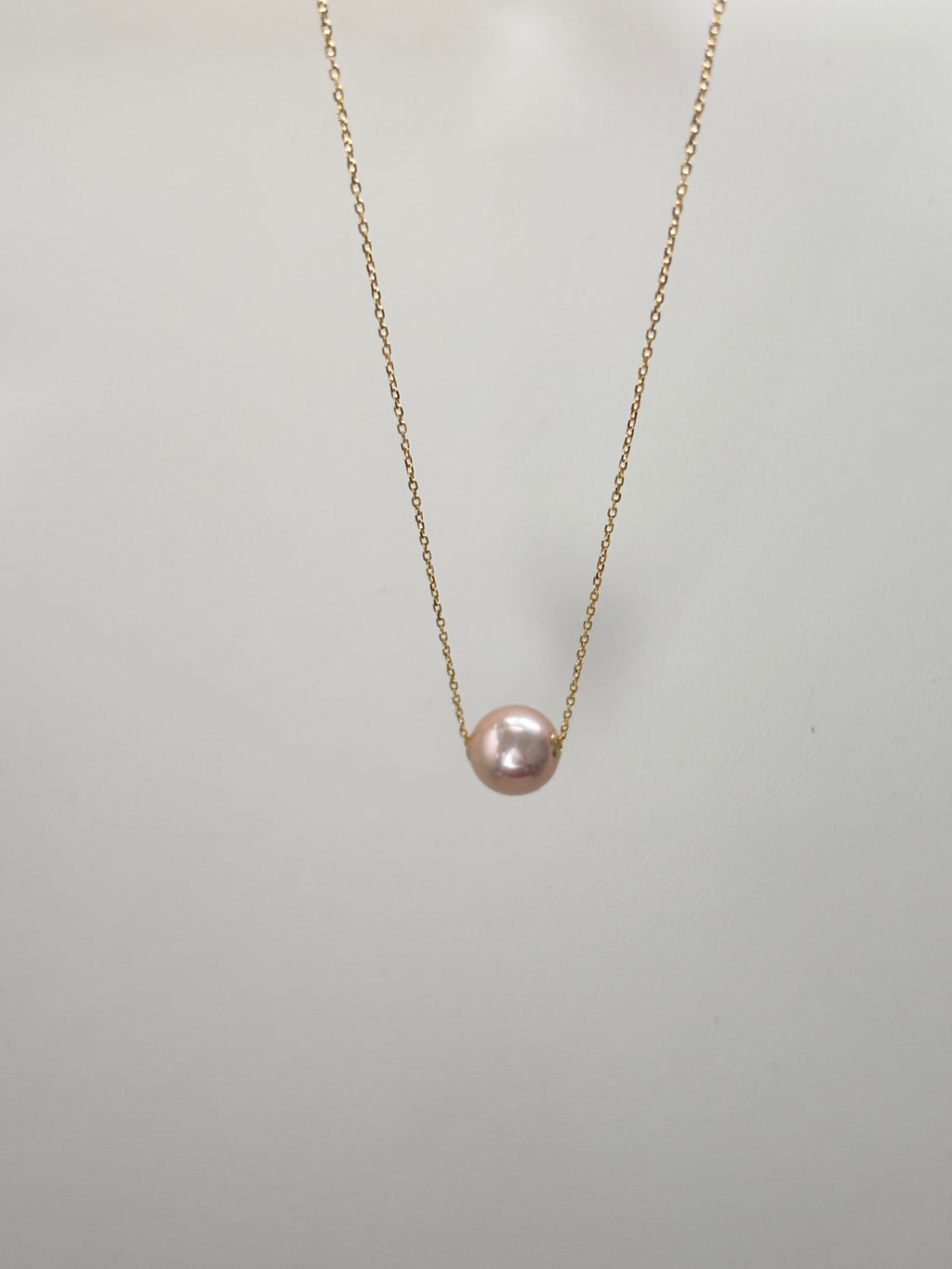 [Rosé] Dusty Rose Freshwater Single Pearl Necklace