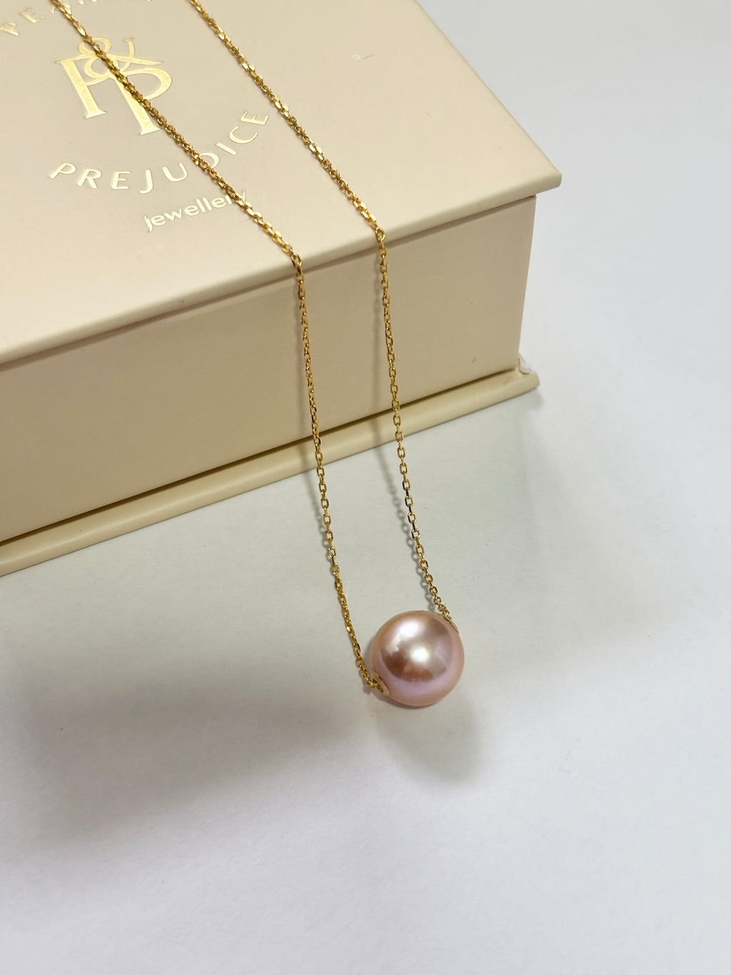 [Rosé] Dusty Rose Freshwater Single Pearl Necklace