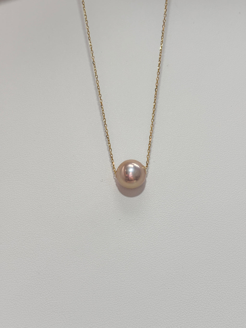 [Rosé] Dusty Rose Freshwater Single Pearl Necklace