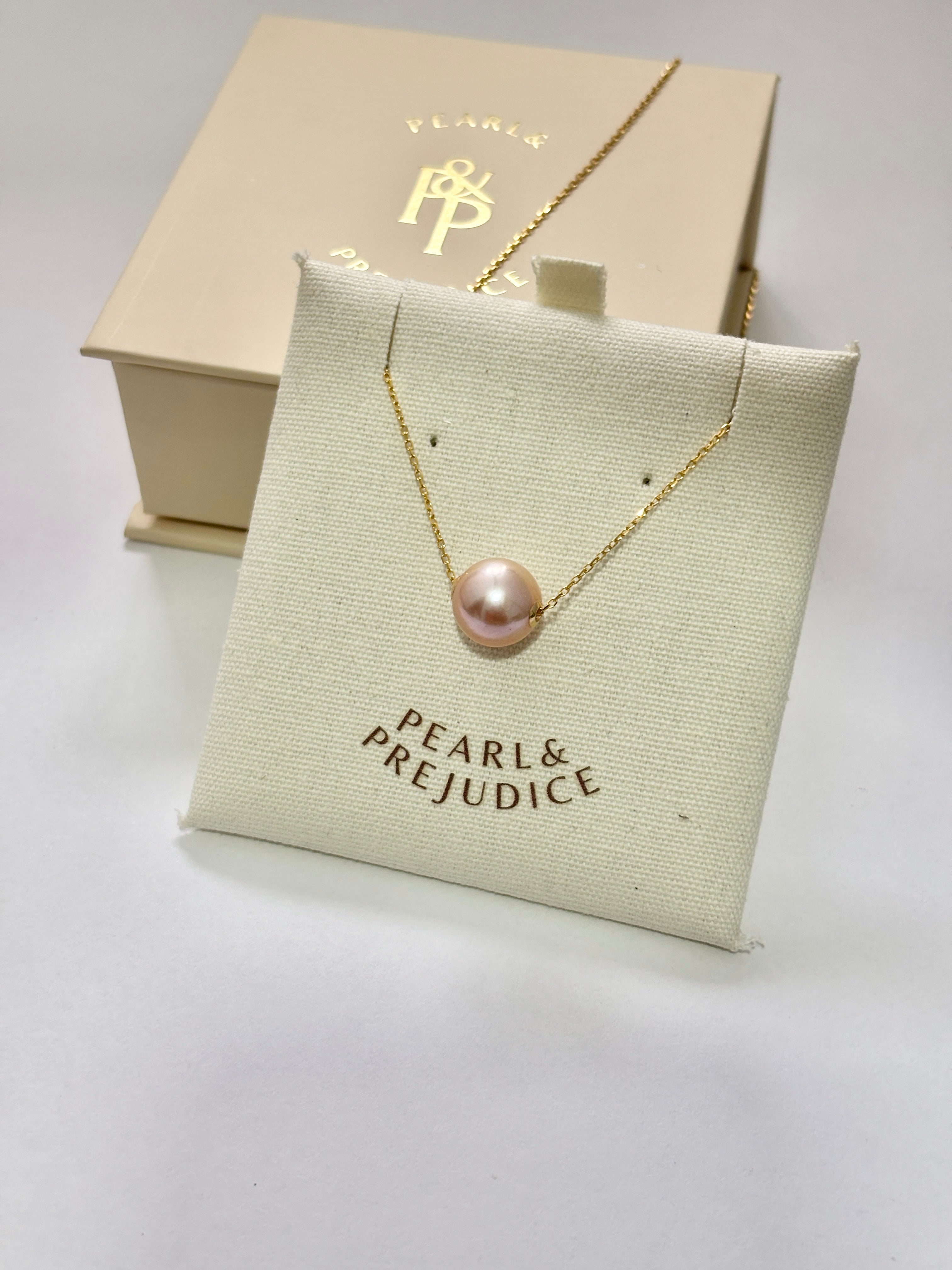 [Rosé] Dusty Rose Freshwater Single Pearl Necklace