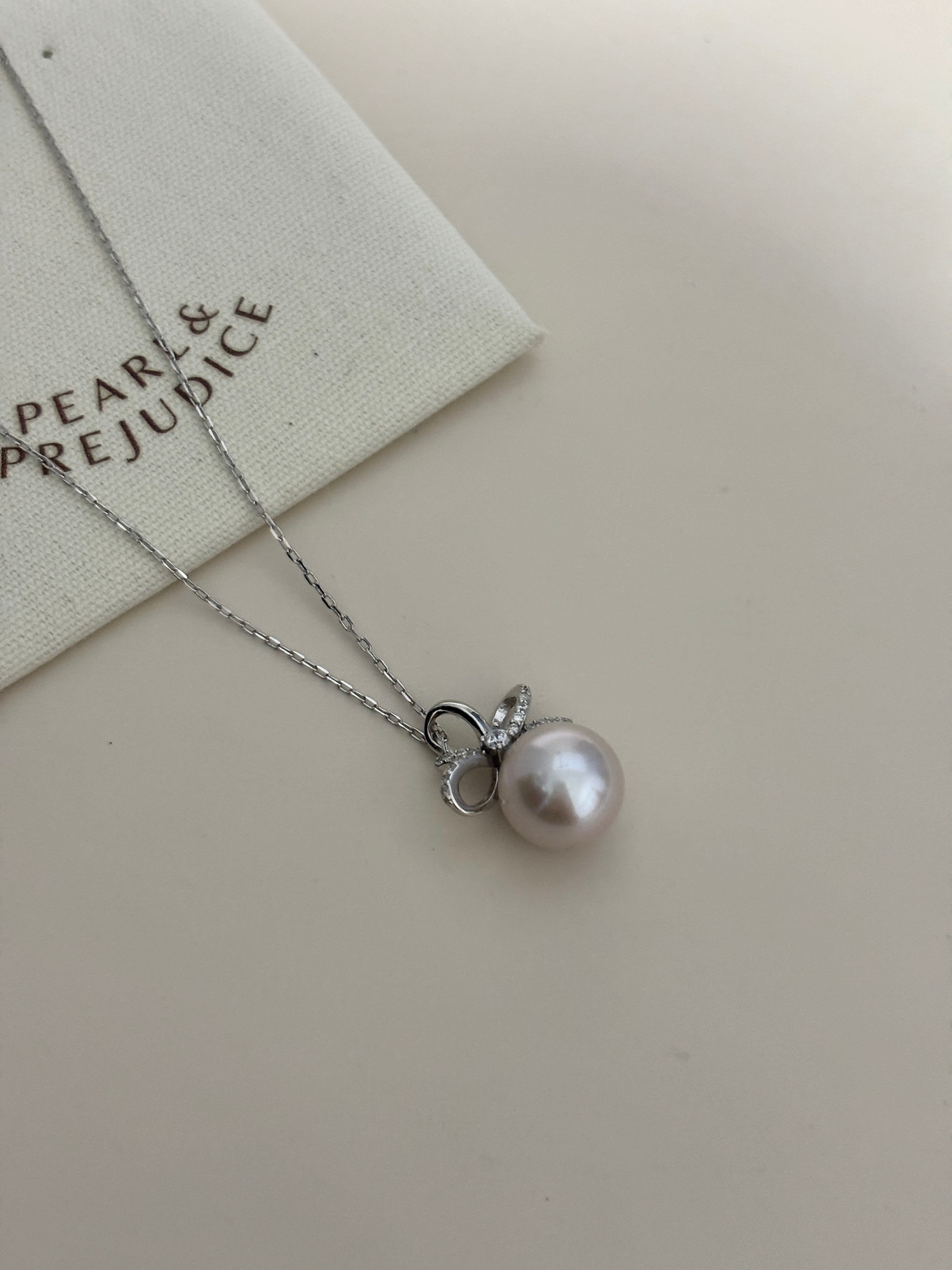 [Charlotte] Pastel Purple Bow Tie Necklace