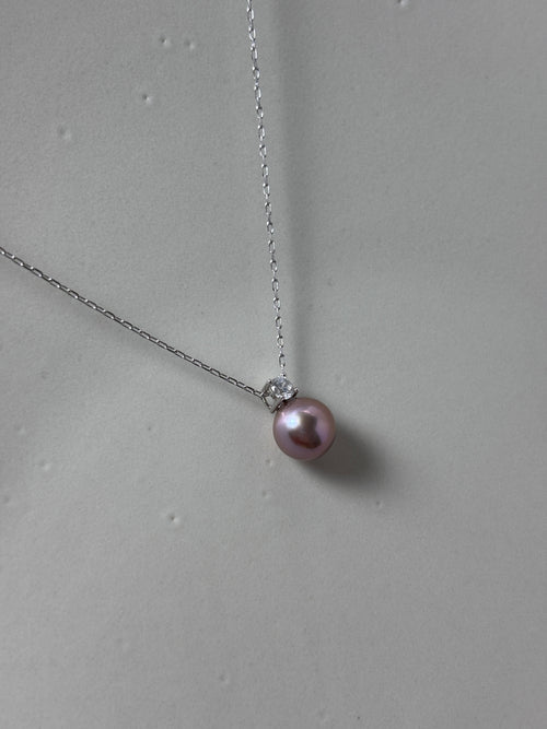 Metallic Violet Edison Pearl Necklace