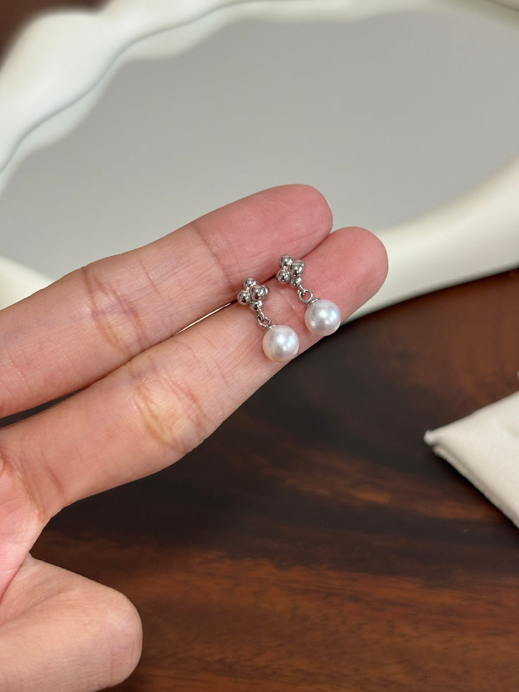 [Lucky] Clover Pearl Earring